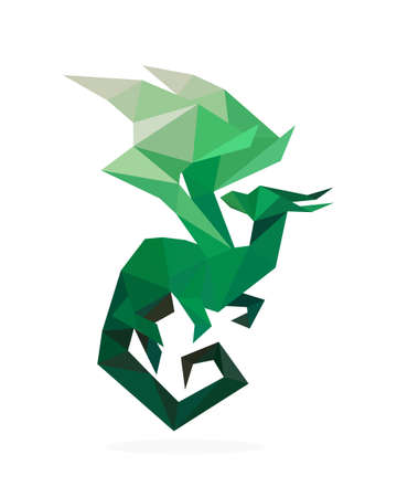 Image of a polygonal dragon. vector illustrationのイラスト素材
