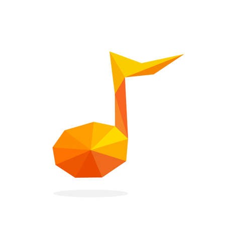 Polygonal image of musical notes. vector illustrationのイラスト素材