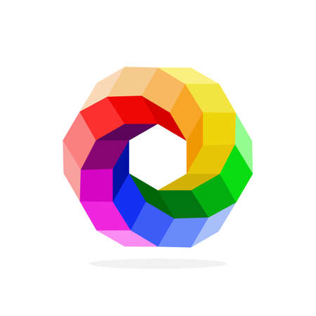 polygon art circle image. colorful vector illustrationのイラスト素材