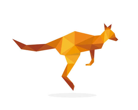 Polygon kangaroo art image. vector illustrationのイラスト素材