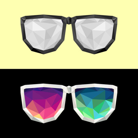 Polygon glasses art image. vector illustrationのイラスト素材