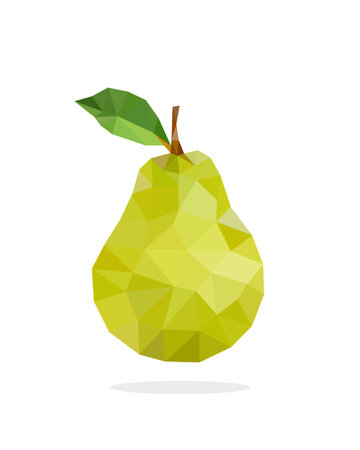 pear polygon art image. vector illustrationのイラスト素材