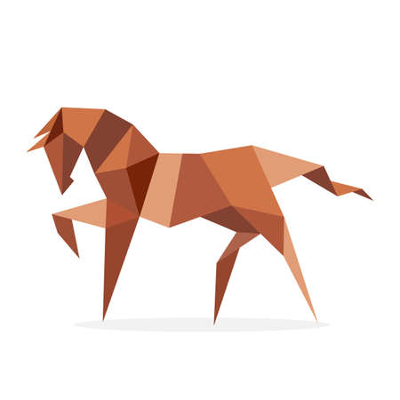 Polygonal image of a horse. vector illustrationのイラスト素材