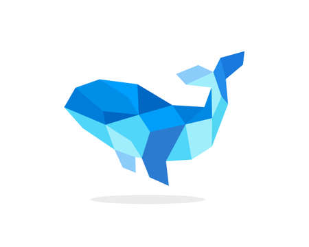polygonal image of a whale. logo vector illustrationのイラスト素材