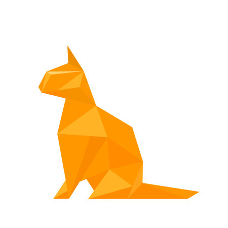 Polygonal cat image.  vector illustrationのイラスト素材