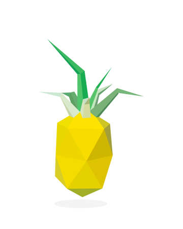 polygonal pineapple art image. low poly pineapple vector illustration.のイラスト素材