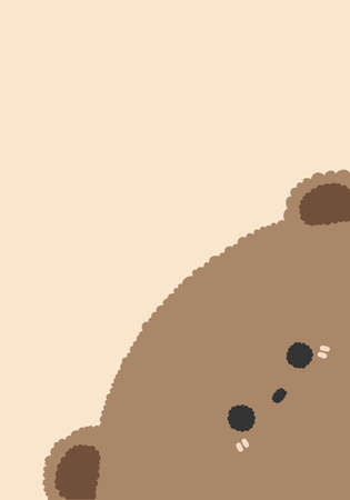 Cute brown bear icon, for kids stickers and t-shirt designs.のイラスト素材