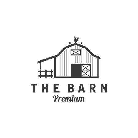 Barn farm  farmhouse  warehouse logo  vector designのイラスト素材