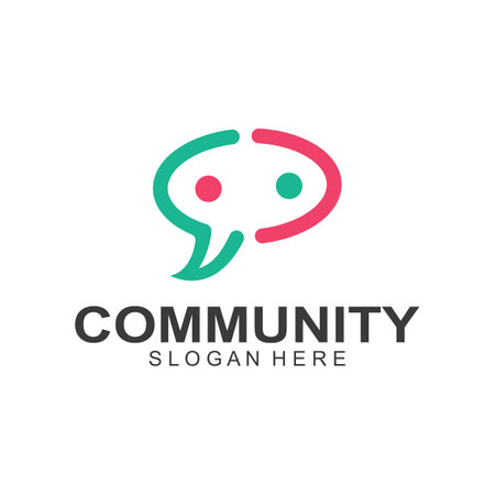 Community logos  people check. Logos for teams or groups  and companies  vector designのイラスト素材