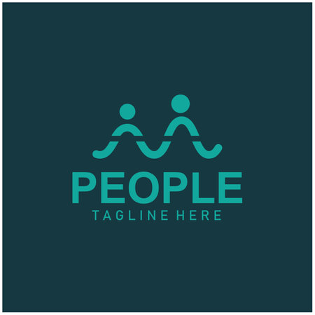 Community logos  people check. Logos for teams or groups  and companies  vector designのイラスト素材