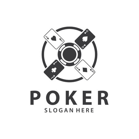 Poker Card Logo Vector Gambling Game Design Simple Symbol Template Vector Designのイラスト素材