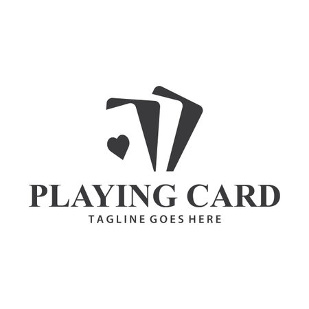 Poker Card Logo Vector Gambling Game Design Simple Symbol Template Vector Designのイラスト素材