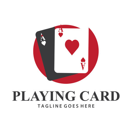 Poker Card Logo Vector Gambling Game Design Simple Symbol Template Vector Designのイラスト素材