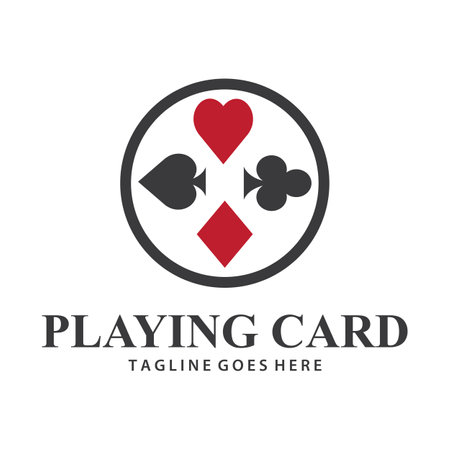 Poker Card Logo Vector Gambling Game Design Simple Symbol Template Vector Designのイラスト素材