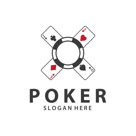 Poker Card Logo Vector Gambling Game Design Simple Symbol Template Vector Designのイラスト素材