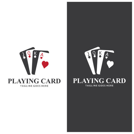 Poker Card Logo Vector Gambling Game Design Simple Symbol Template Vector Designのイラスト素材