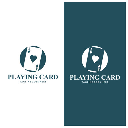 Poker Card Logo Vector Gambling Game Design Simple Symbol Template Vector Designのイラスト素材