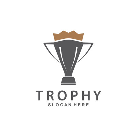 trophy logo vector design  trophy logo for tournament winners and championship awardsのイラスト素材