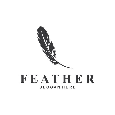 Feather Logo Vector Symbol Designのイラスト素材