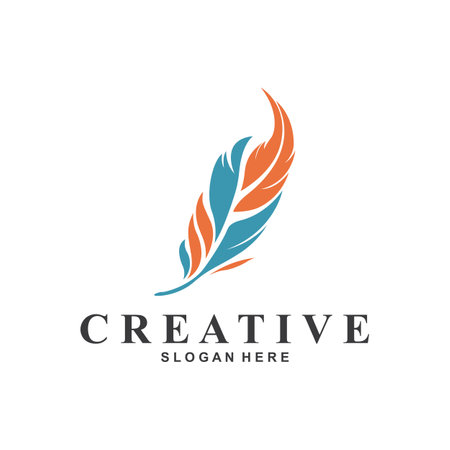 Feather Logo Vector Symbol Designのイラスト素材