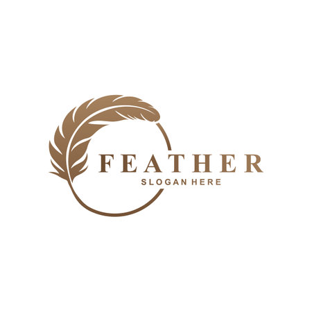 Feather Logo Vector Symbol Designのイラスト素材