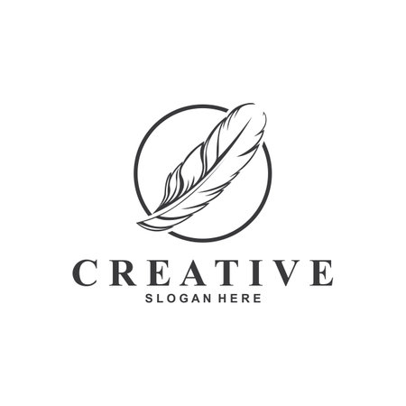 Feather Logo Vector Symbol Designのイラスト素材