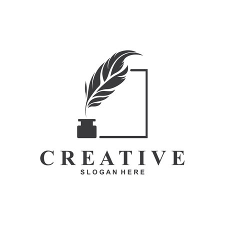 Feather Logo Vector Symbol Designのイラスト素材