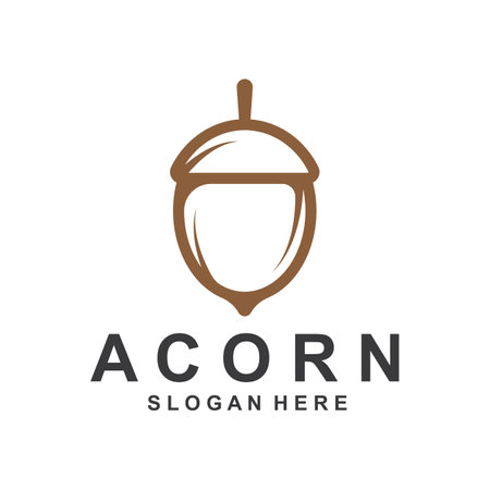 Acorn logo simple design template flat vector illustrationのイラスト素材