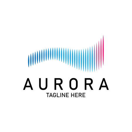 aurora logo  light  sky  astronomy  vector designのイラスト素材