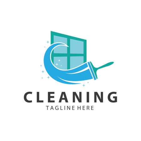 Cleaning logo cleaning house logo cleaning window logo vector designのイラスト素材