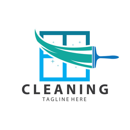 Cleaning logo cleaning house logo cleaning window logo vector designのイラスト素材