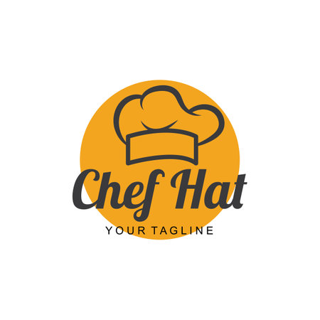 chef logo  chef hat  cooking  and catering logo  vektor designのイラスト素材