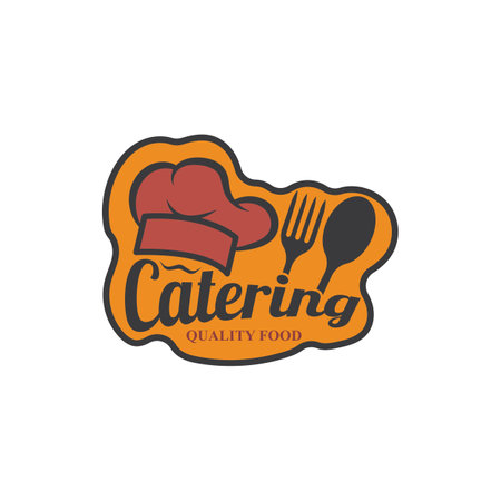 chef logo  chef hat  cooking  and catering logo  vektor designのイラスト素材