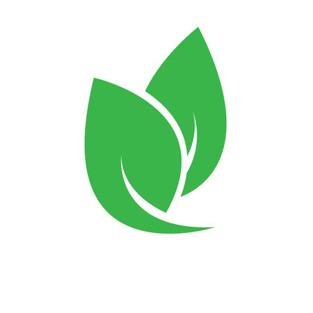 simple green leaf logo vector design