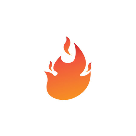 Fire  flame. Red flame in abstract style on white background. Flat fire. Modern art isolated graphic. Fire sign. Vector Illustrationのイラスト素材