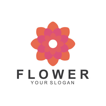 simple flower logo  nature logo  abstract  design vectorのイラスト素材