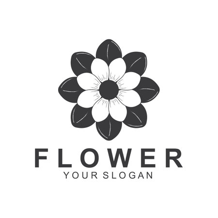 simple flower logo  nature logo  abstract  design vectorのイラスト素材