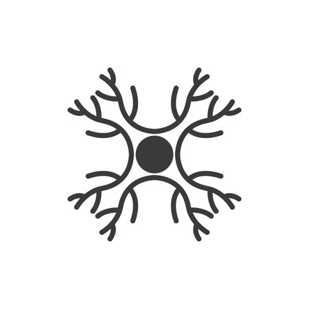 Neuron or nerve cell design,molecule illustration template icon with vector conceptのイラスト素材