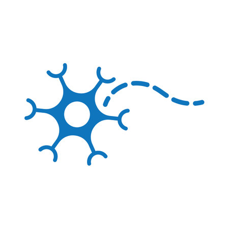 Neuron or nerve cell design,molecule illustration template icon with vector conceptのイラスト素材