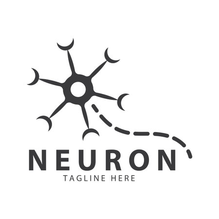 Neuron logo or nerve cell logo design,molecule logo illustration template icon with vector conceptのイラスト素材