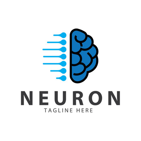 Neuron logo or nerve cell logo design,molecule logo illustration template icon with vector conceptのイラスト素材