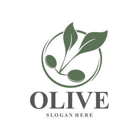 olive logo  olive oil  simple design  vector designのイラスト素材