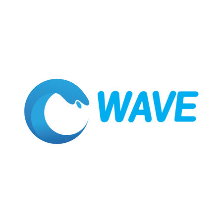 water wave logo, beach waves, sea, vector designのイラスト素材
