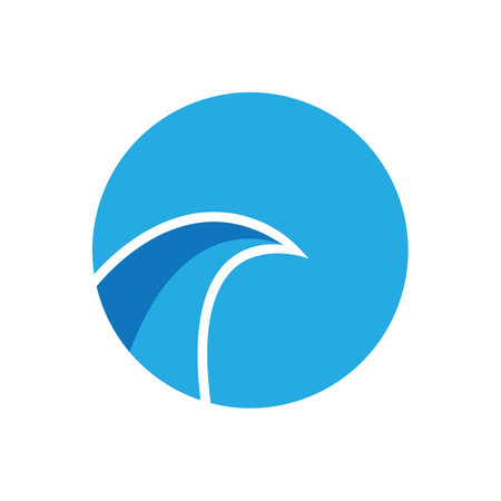 water wave logo, beach waves, sea, vector designのイラスト素材