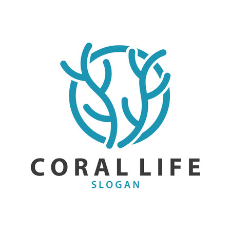 seaweed logo  coral logo  simple leaf logo  underwater plant vector  design vectorのイラスト素材