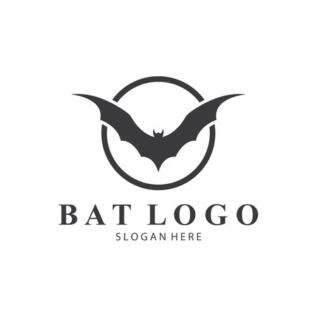 bat logo open wing bat logo simple designのイラスト素材