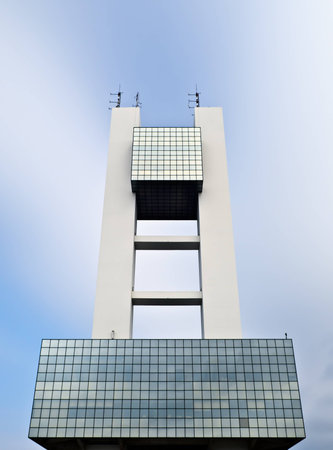 Front view of a modern building