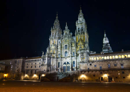 Santiago de Compostela, Spain - February 21, 2012: The cathedral of Santiago de Compostela is one of the major religious sites in the world. Inside are the remains of apostle Santiago and is the place of pilgrimage for millions of peopleのeditorial素材