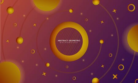 Illustration vector graphic of Orange Abstract Geometric 3D Background perfect to wallpaper, infographic, web design, etcのイラスト素材