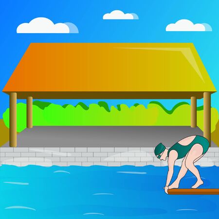 Illustration vector graphic of swimming perfect to sport event, cover, etcのイラスト素材